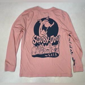 Scooby Doo Graphic T-shirt Women Medium Pink Long Sleeve